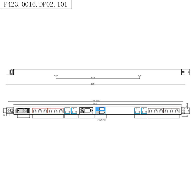 África do Sul Soquetes 16 Tomadas 1.5U Disjuntor Magnético Líquido Vertical TCP/IP Rack Inteligente PDU