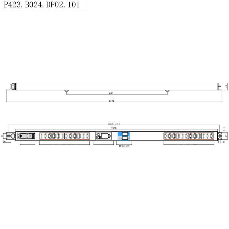 Brasil Soquetes 24 Tomadas 1.5U Disjuntor Magnético Líquido Vertical TCP/IP Rack Inteligente PDU