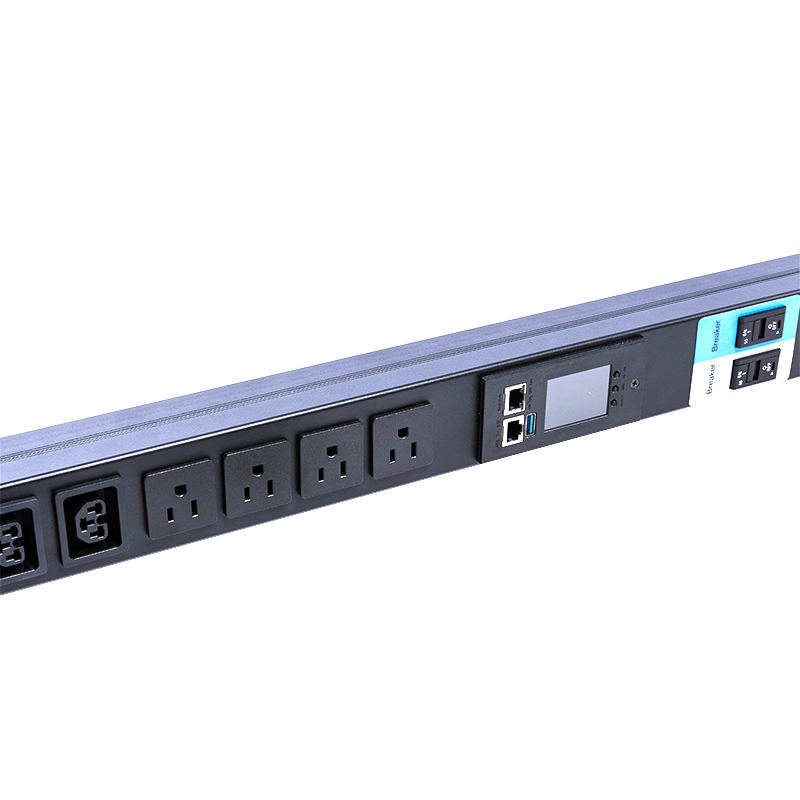 16 tomadas iec c13 c19 e soquetes eua 1.5u disjuntor magnético líquido vertical tcp/ip rack inteligente pdu