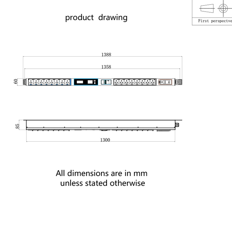 Disjuntor de ar com 16 saídas, sensor TCP/IP vertical eco Smart Rack Pdu