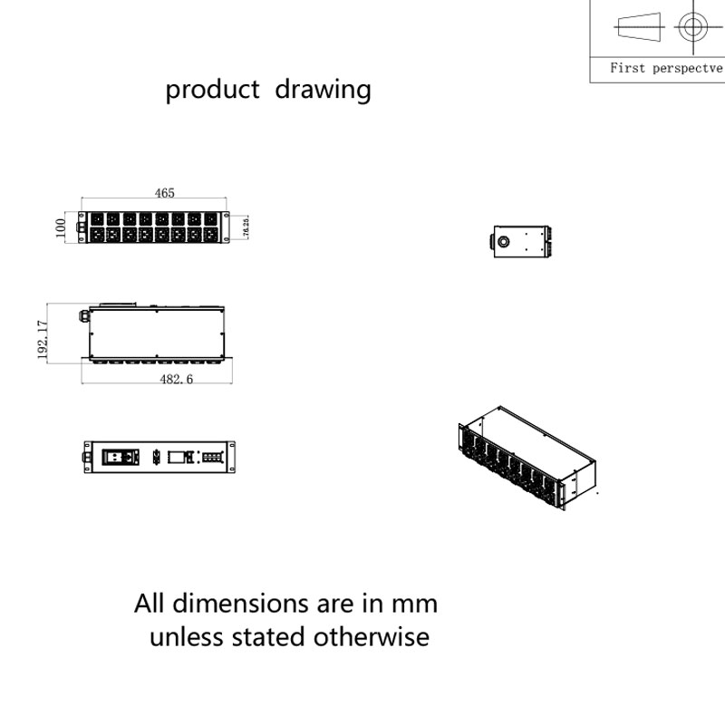 Disjuntor de sensor vertical TCP/IP de 16 saídas C13 C19 2U eco Smart Rack Pdu