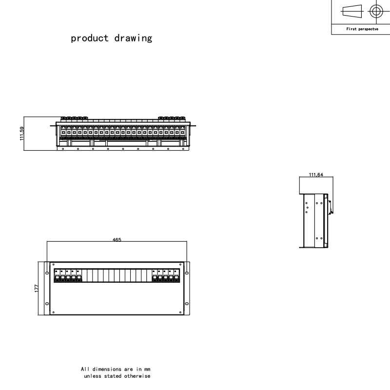 Disjuntor 3U Rack Horizontal Pdu Cinza