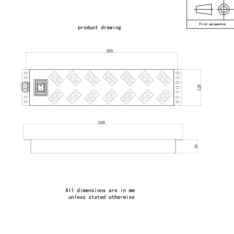 Pdu de rack comutado vertical suíço de 14 saídas