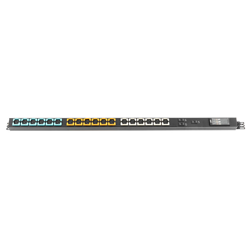 Pdu de rack comutado com disjuntor vertical C19 trifásico de 18 saídas