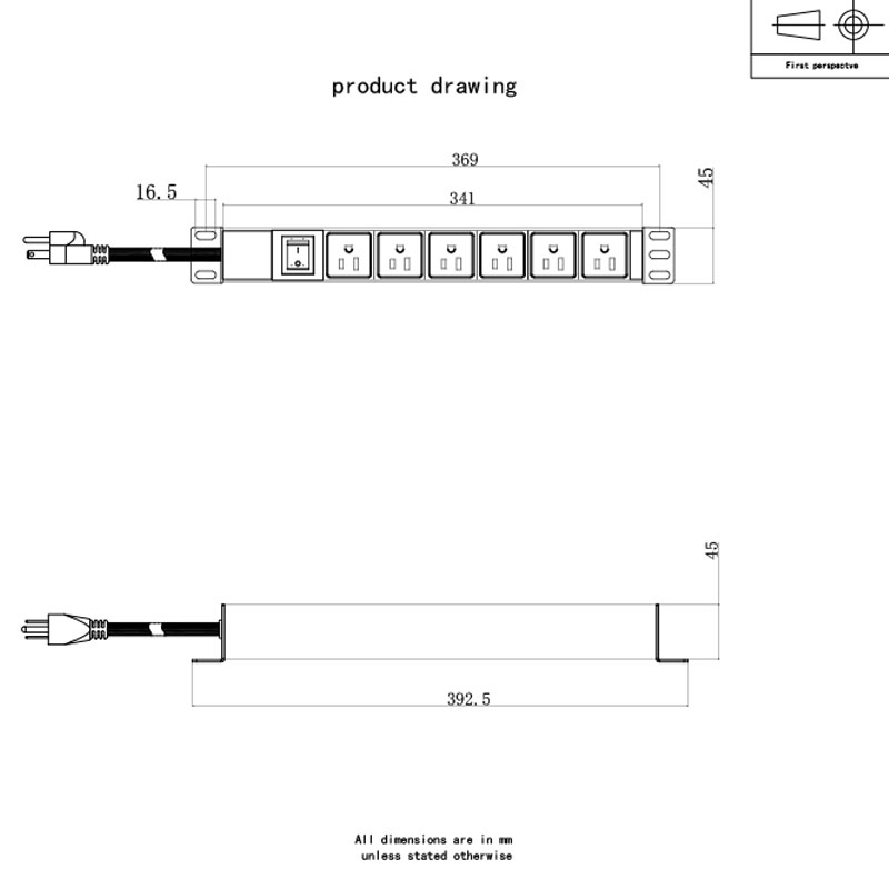 Rack comutado horizontal US de 6 maneiras Pdu 1U