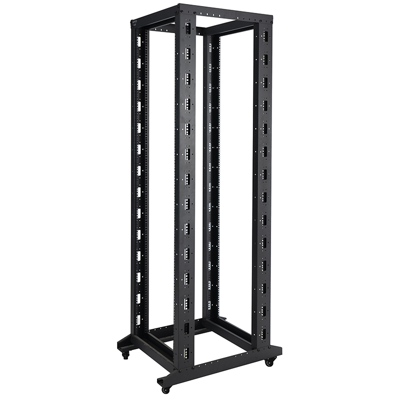 Rack aberto ajustável de 4 postes preto 18U-47U