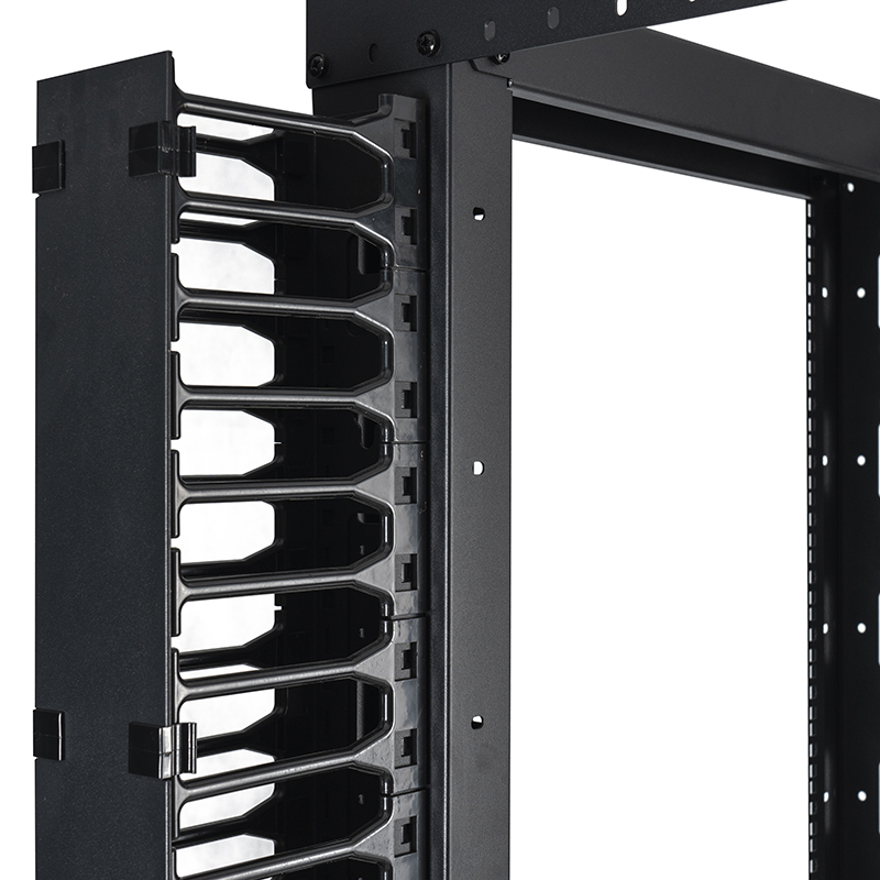 Rack aberto ajustável de 4 postes preto 18U-47U