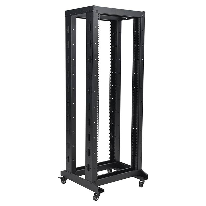 Rack de servidor ajustável de 4 postes preto 18U-47U