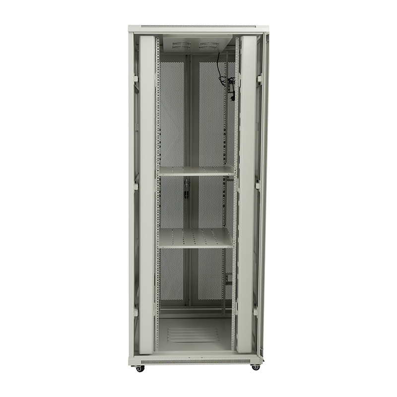 Armário de rack de servidor com porta única perfurada frontal/porta dupla perfurada traseira 18U-42U cinza