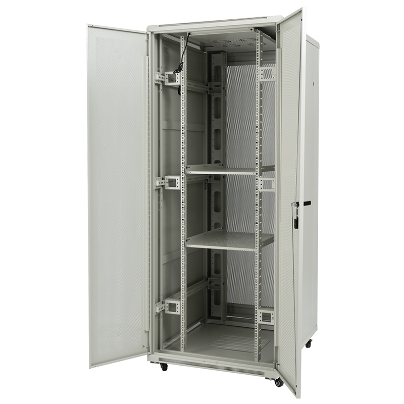 Armário de rack de servidor com porta única perfurada frontal/porta dupla perfurada traseira 18U-42U cinza