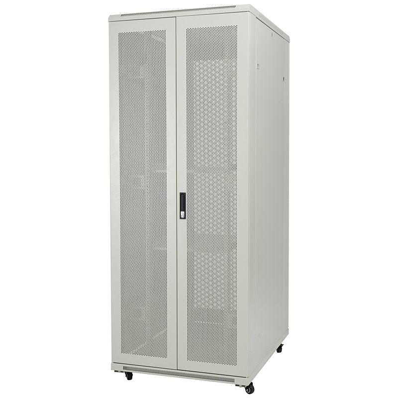 Armário de rack de servidor com porta única perfurada frontal/porta dupla perfurada traseira 18U-42U cinza