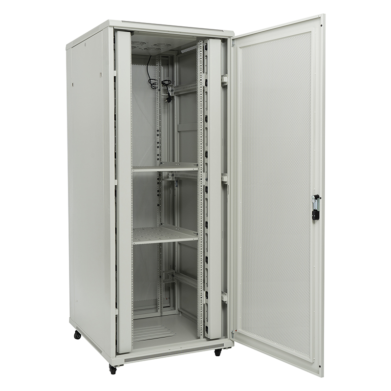 Armário de rack de servidor com porta única perfurada frontal/porta dupla perfurada traseira 18U-42U cinza