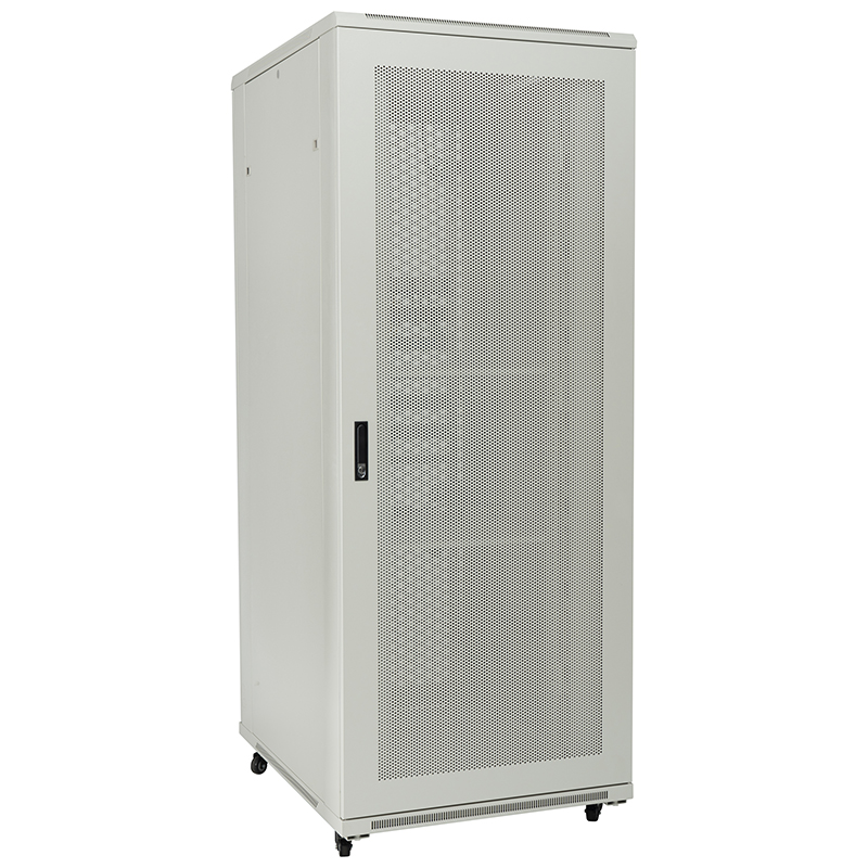 Armário de rack de servidor com porta única perfurada frontal/porta dupla perfurada traseira 18U-42U cinza