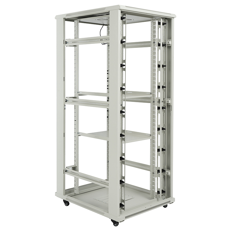 Armário de rack de servidor com porta única perfurada frontal/porta dupla perfurada traseira 18U-42U cinza